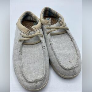 Sanuk Slip On Canvas Boho Shoes Slide On Cork Sole Women’s 6